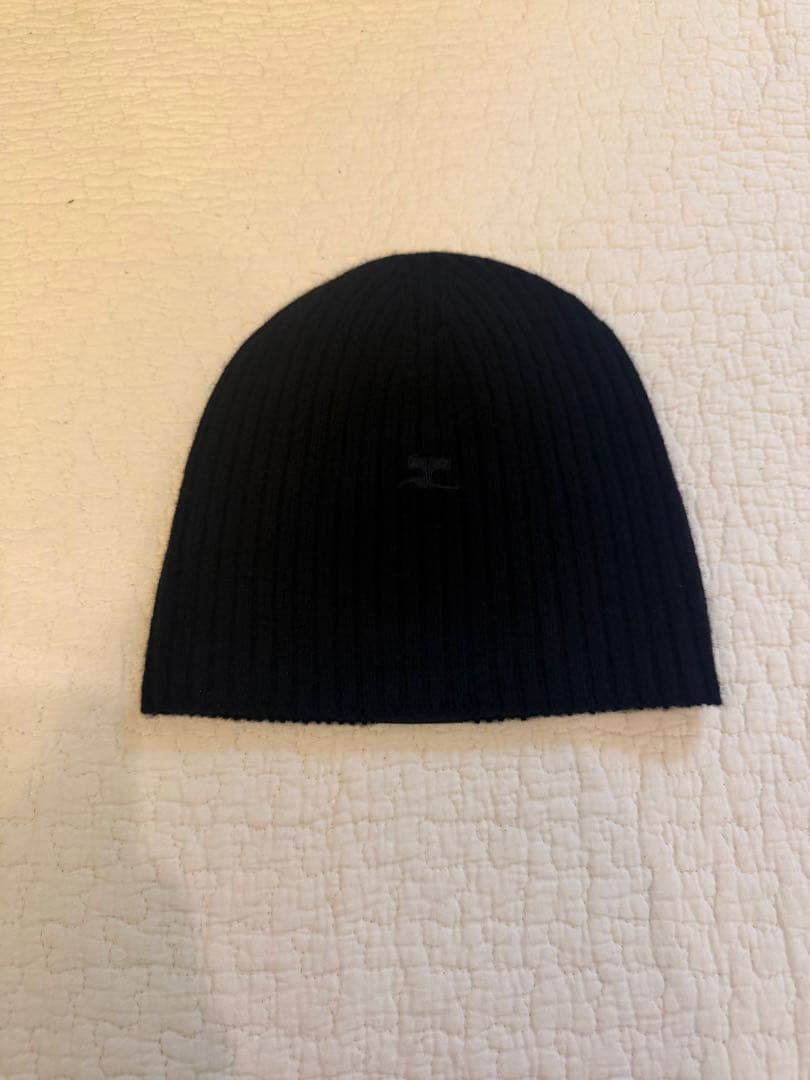 Courrèges クレージュ　ニット帽　ビーニー ブラック