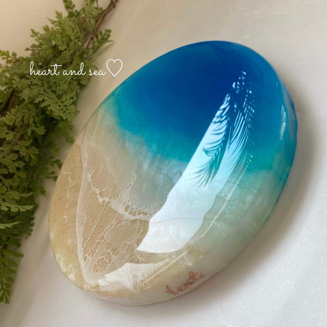 レジンアート　丸型　海アート　オーシャンアート