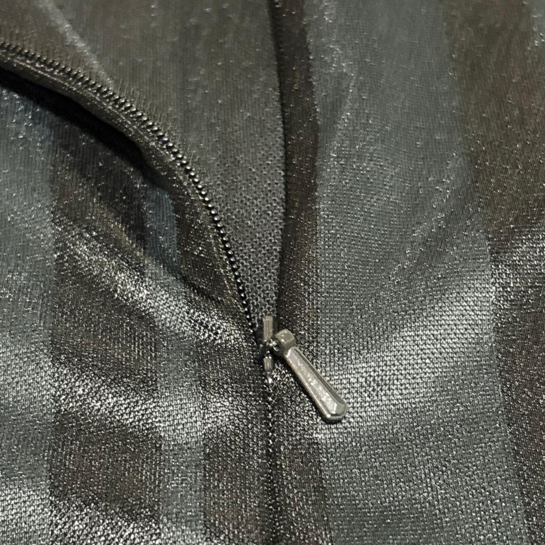 新品級 アディダス 2XL ボディスーツ 半袖 トレフォイル スリーライン 黒