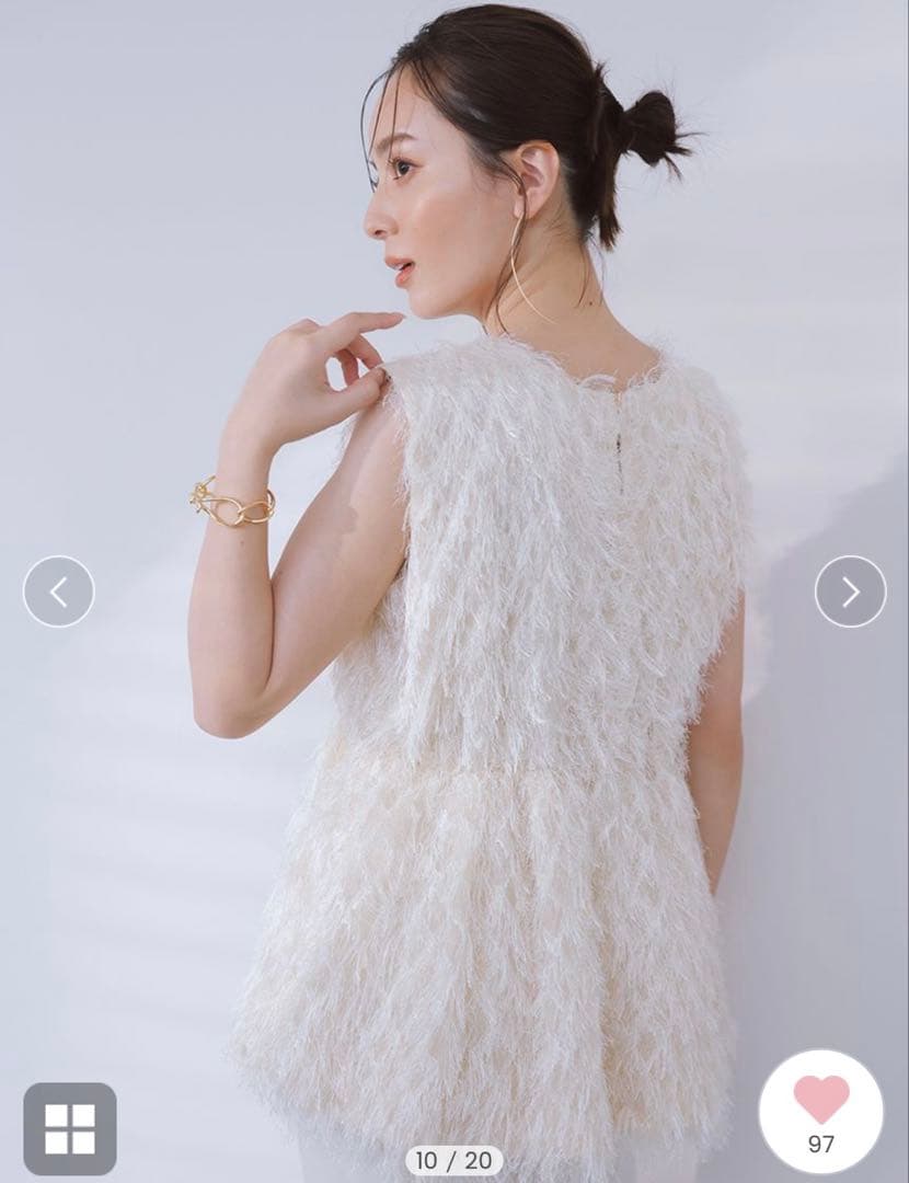 anuans ジャガードバルーンヘムブラウス