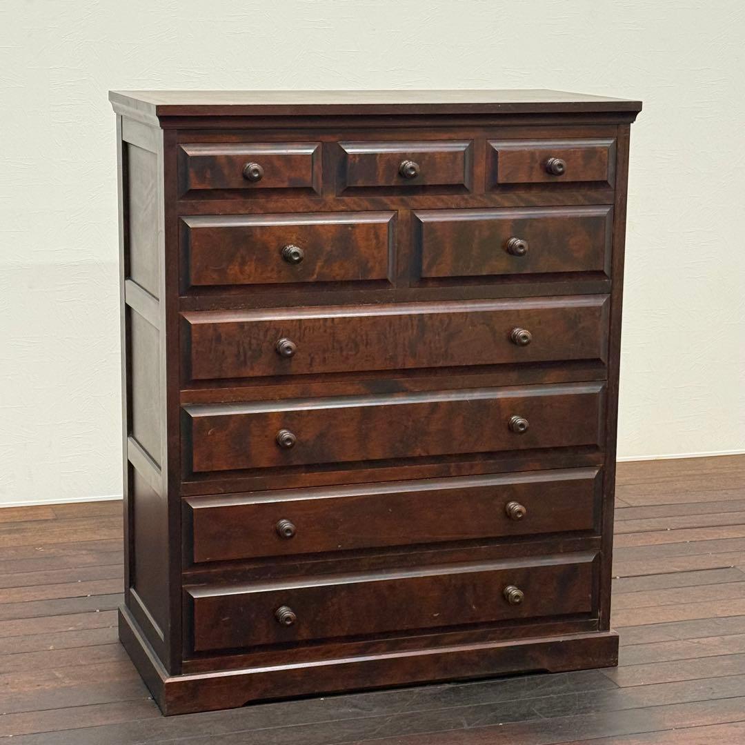 H110K58 北海道民芸家具 6段チェスト 樺材 無垢材