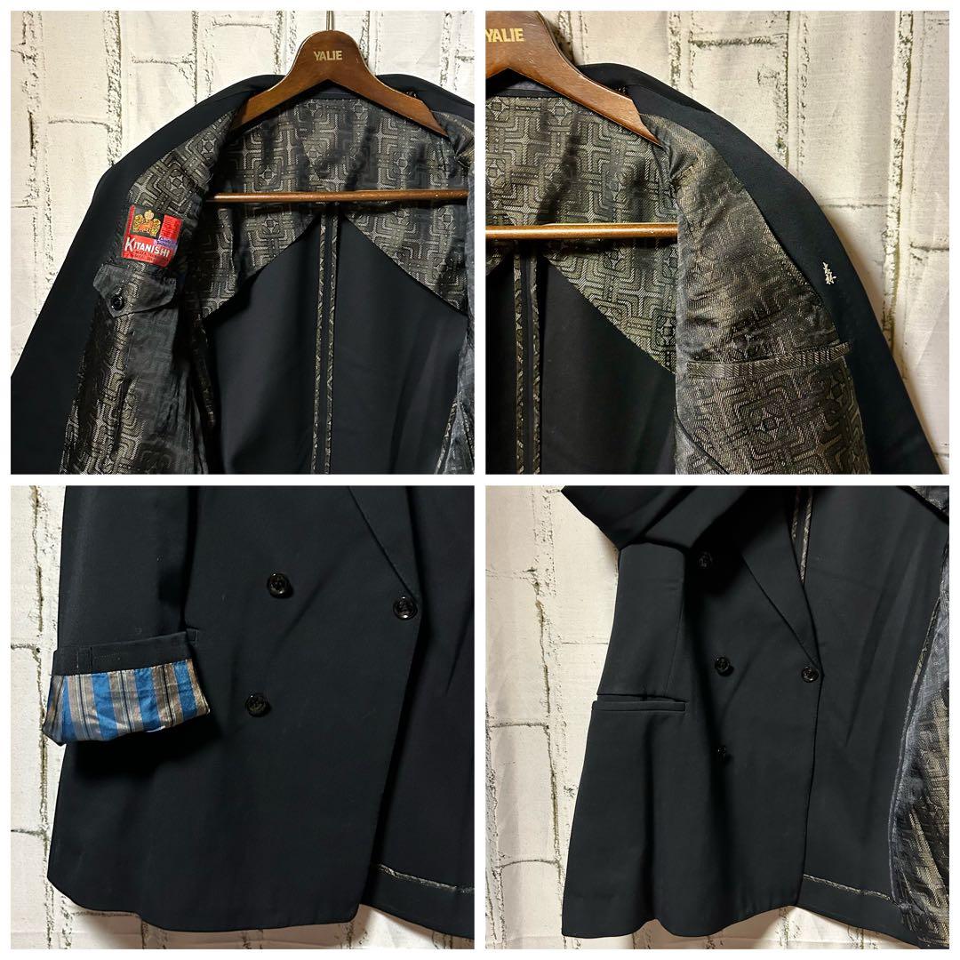 美品 ヴィンテージ セットアップ 2ピース ダブル スーツ 黒 成人式 菅田将暉