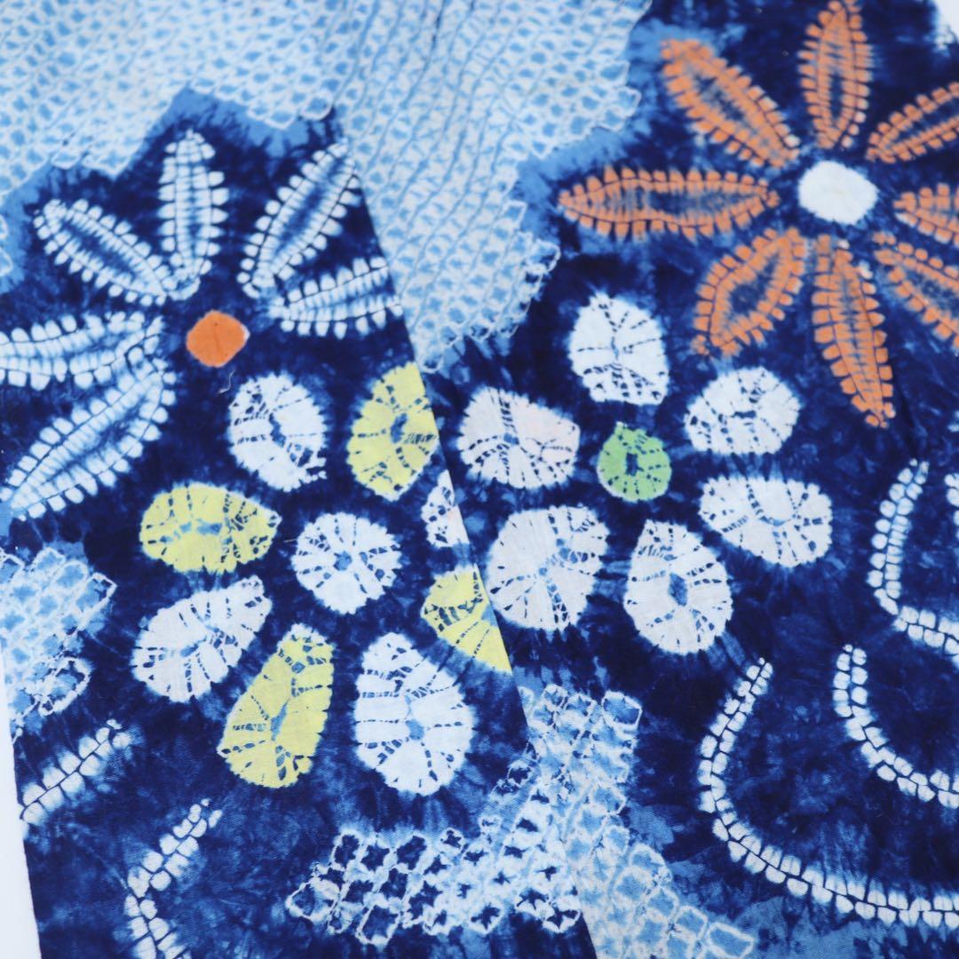 おかか【有松鳴海絞り】花模様◆木綿◆浴衣⑤