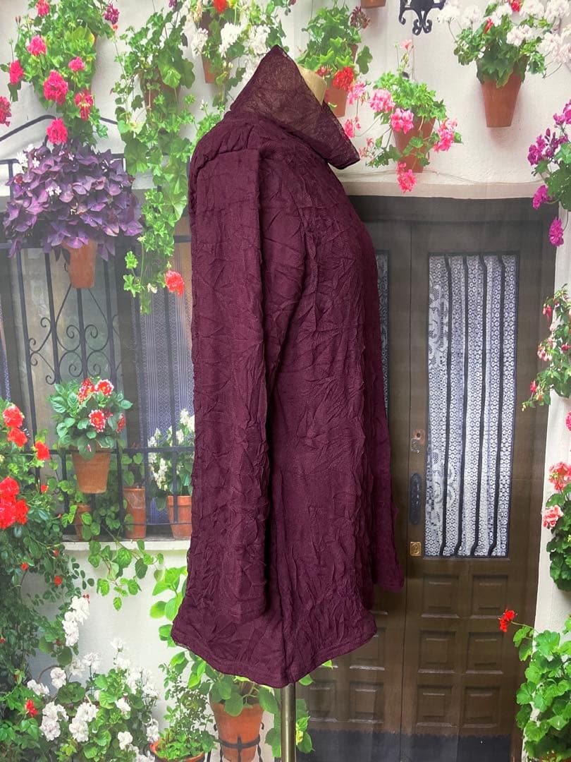 よっち195新品 裏起毛で暖か♪メッシュAラインチュニック(PU)(BL)