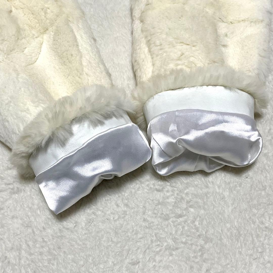【美品】LORITTI 本毛皮 ブルゾン ラビット ホワイト サイズM