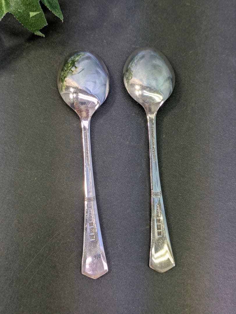 スターリングシルバー イギリス 1972年 ティースプーン 刻印入り 2本セット
