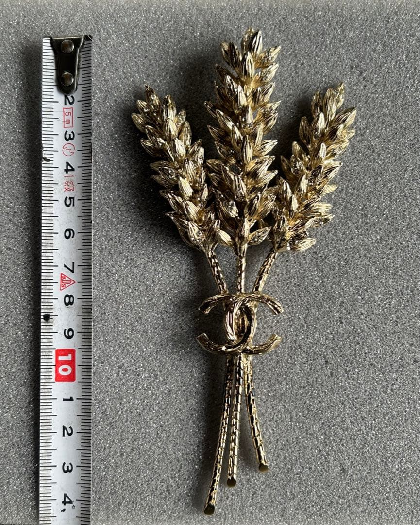 Ｙs　美品　CHANEL ゴールド 稲穂モチーフブローチ 希少　14cm