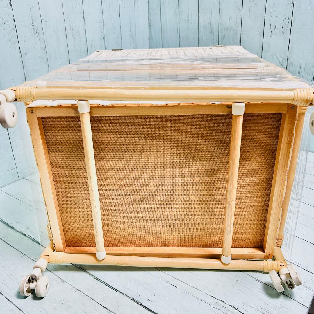 ミッフィー　ピンク　籐ラタン　大型 蓋付 バスケット3段　昭和レトロ　レア　希少