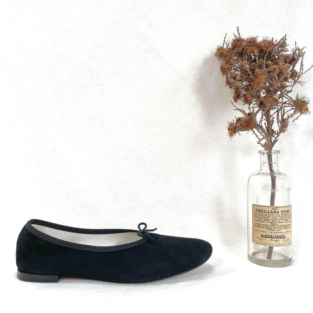 極美品✨レペット ユナイテッドアローズ フラット ベルベット ブラック リボン