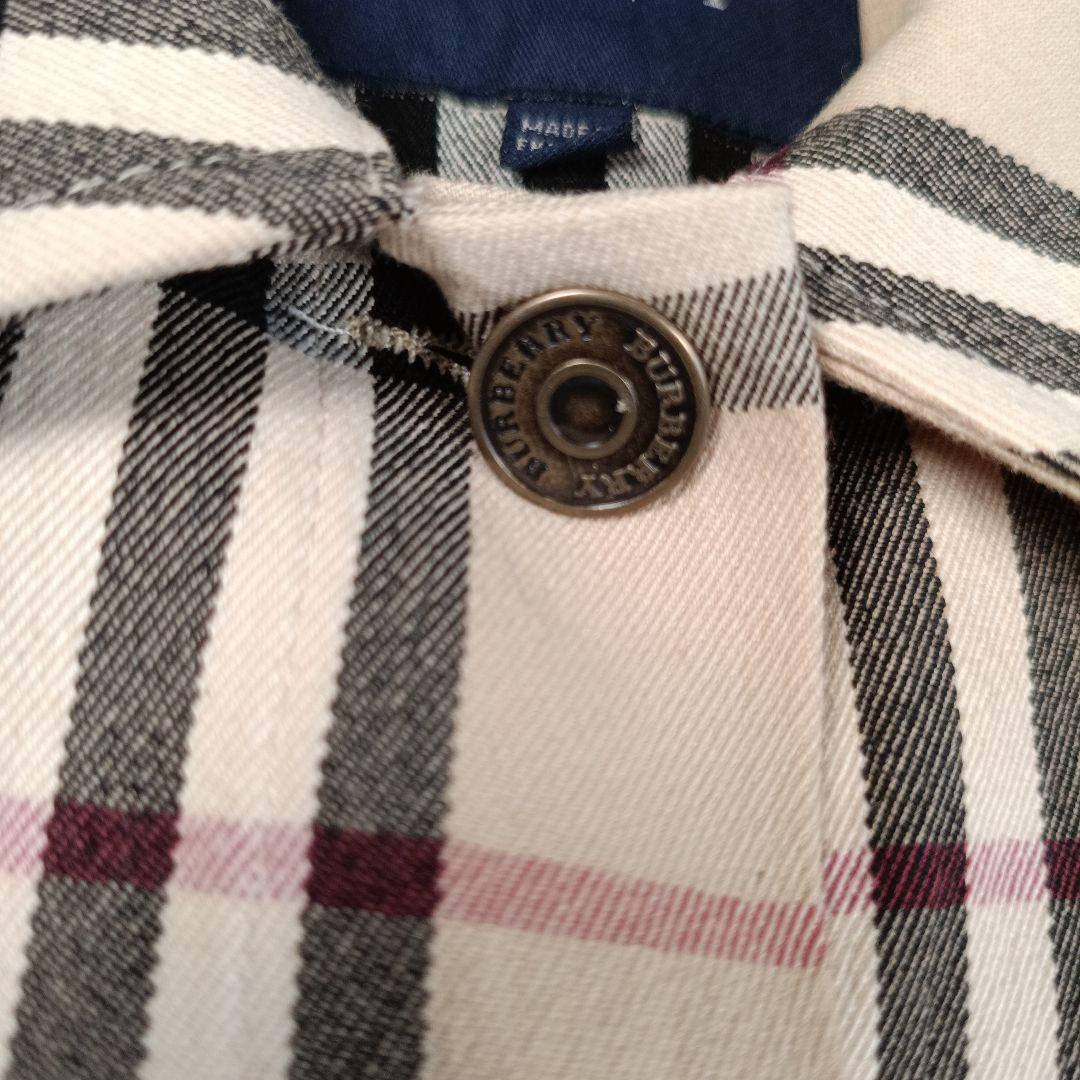 美品✨バーバリーロンドン　クロップドチェックデニムジャケット　UK8　レディース