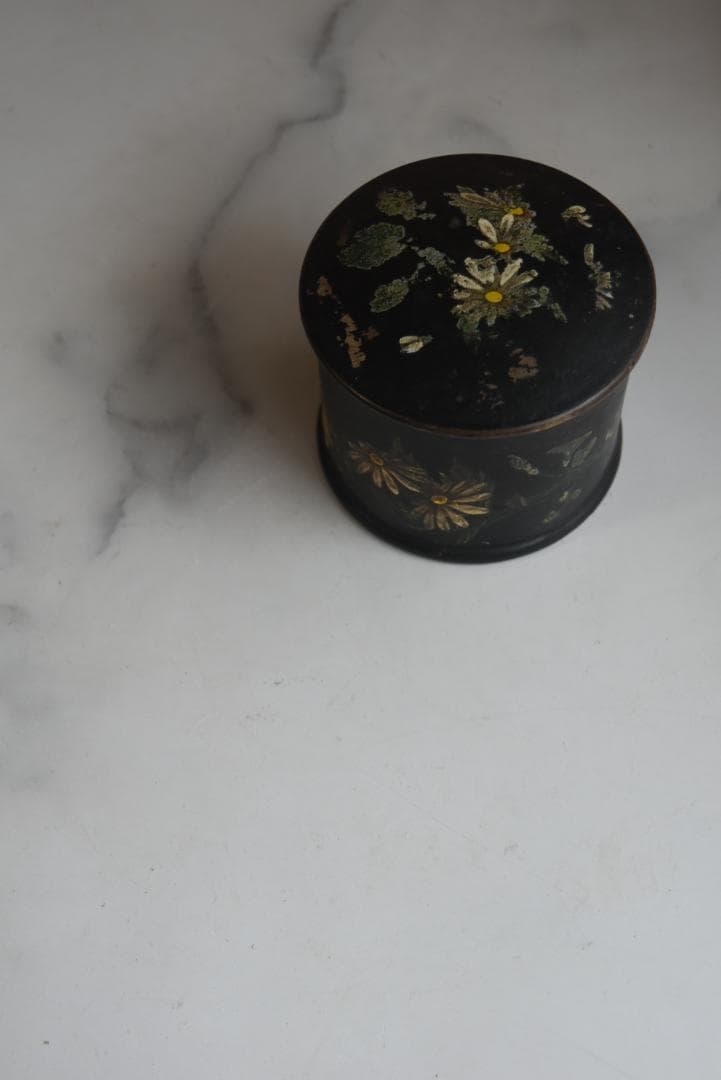 パピエマシェ　マーガレットの小物入れ　フランスアンティーク ナポレオン三世