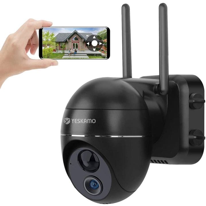 防犯カメラ 屋外 WiFi 1080P 360°広角撮影 15000mAh大容量