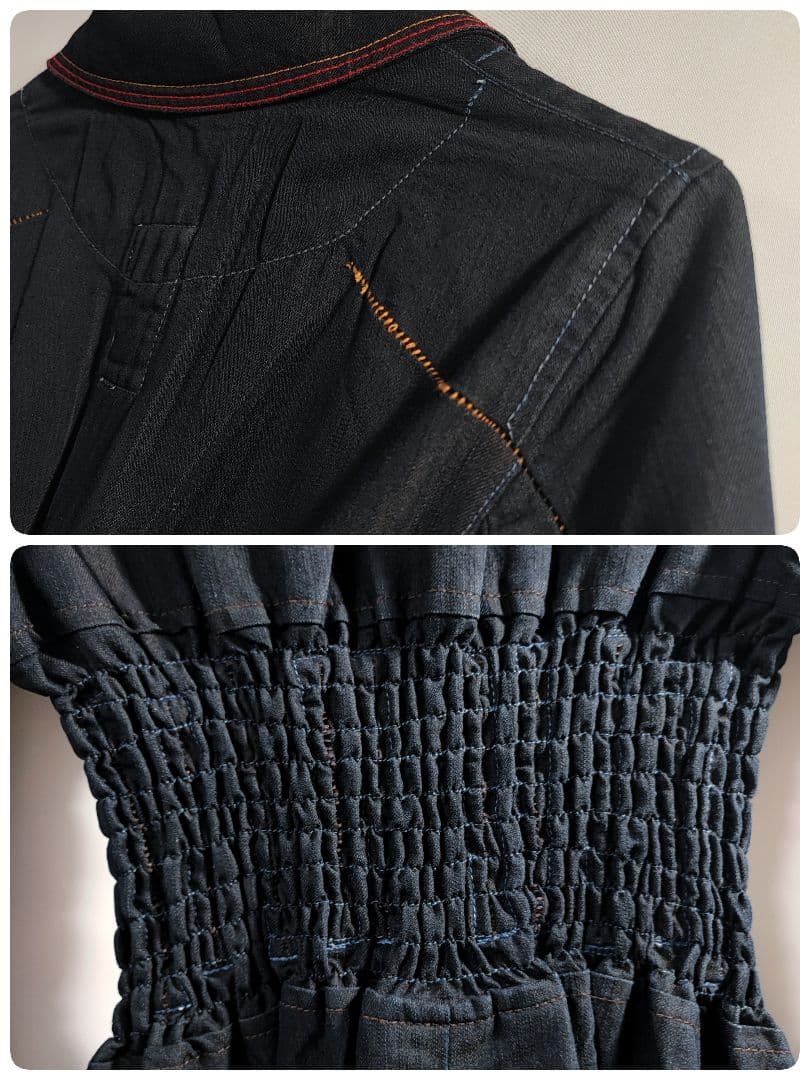 レア 90s 00s マリテフランソワジルボー ワンピース インディゴ チェック