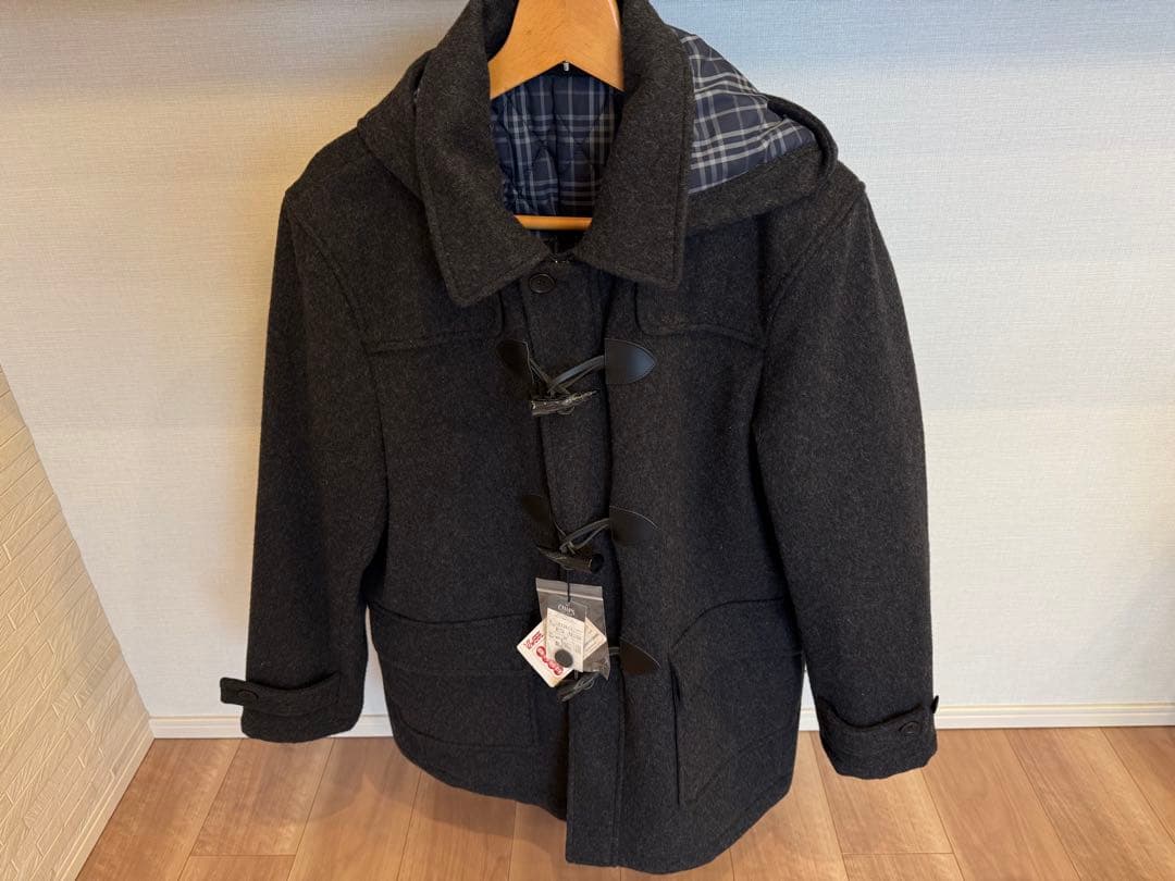 【新品・未使用】CHAPS ダッフルコート ウール混紡　ダークグレー フード付き