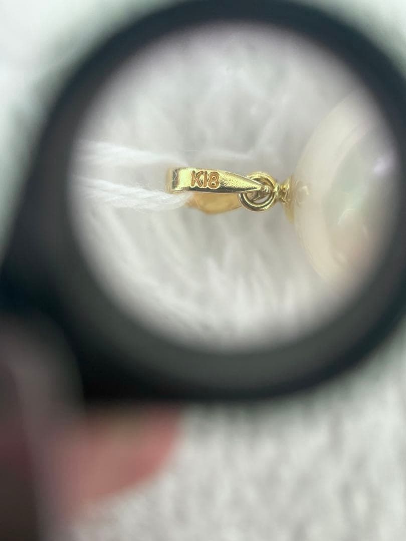 チ*ん様 k18 YG 18金白蝶真珠南洋パールペンダントトップ　約12.7mm