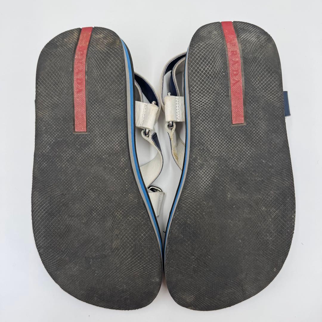 美品　プラダスポーツ　メンズ　クロスサンダル　ロゴ　ベルト