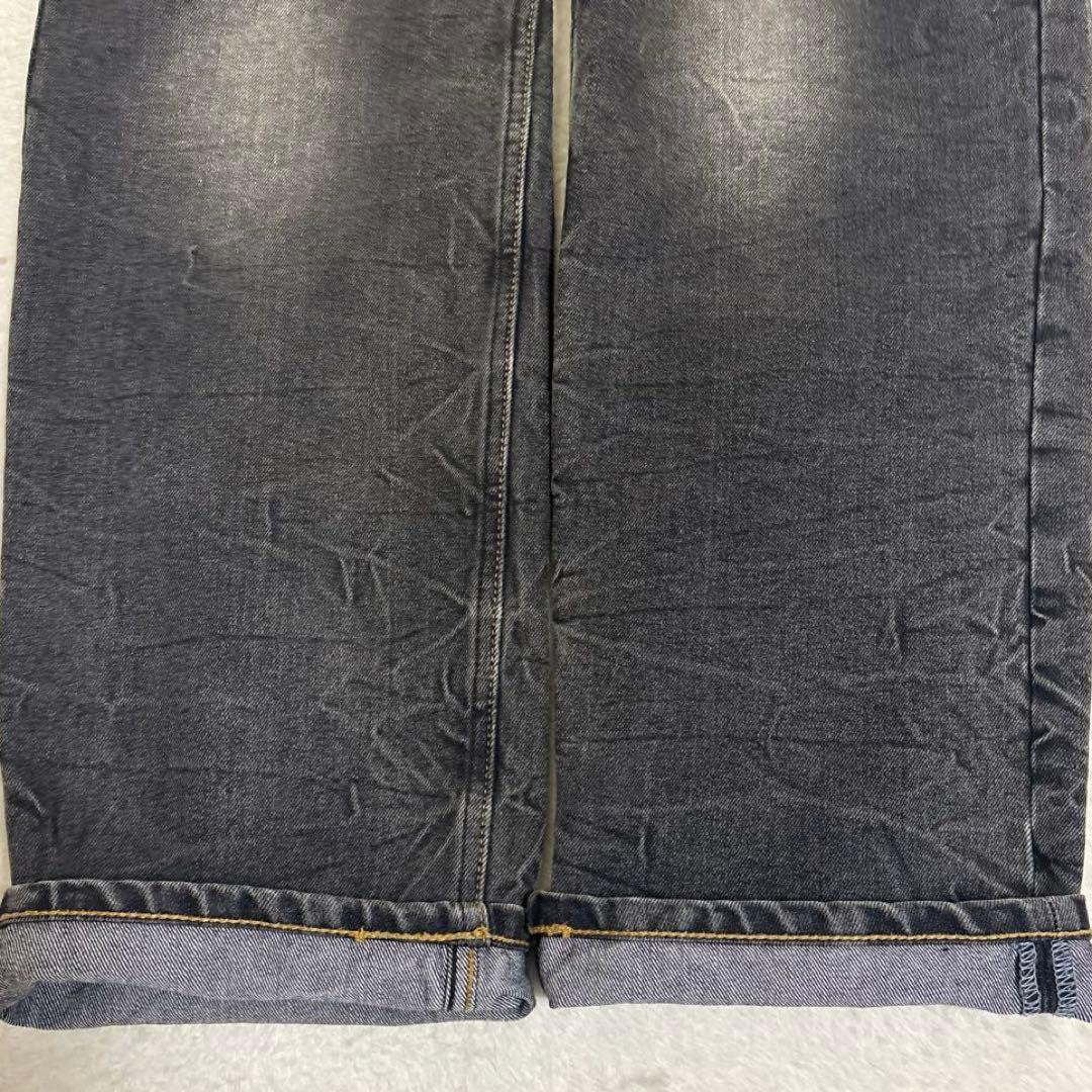 絡繰魂 Karakuri ブラックデニム W32 鯉刺繍 シルバー 5連ポケット