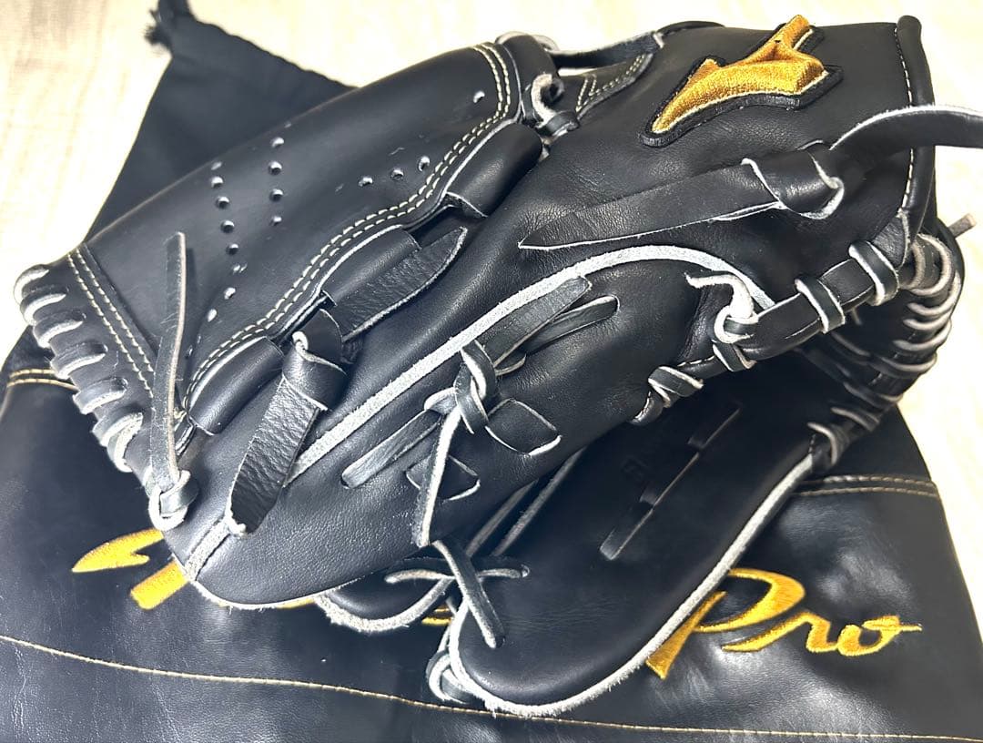 軟式グローブ　ミズノプロ　左利き　投手　お手入れセット