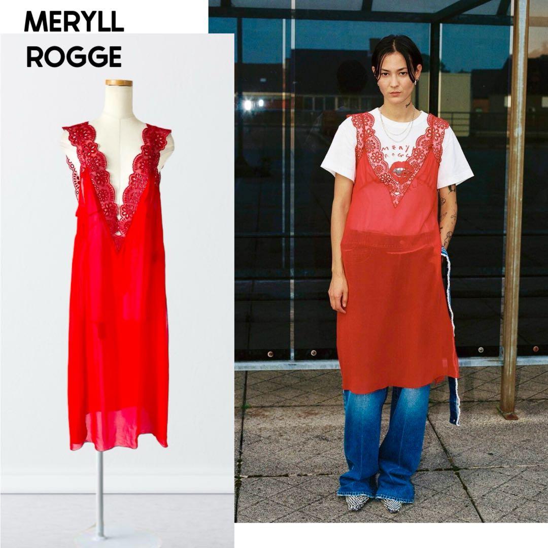 MERYLL ROGGE メリルロッゲ 赤 スカラップ ワンピース 44