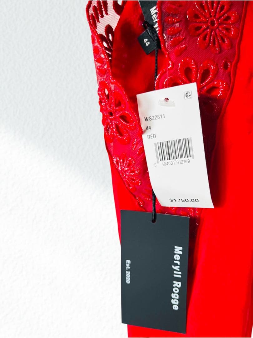 MERYLL ROGGE メリルロッゲ 赤 スカラップ ワンピース 44