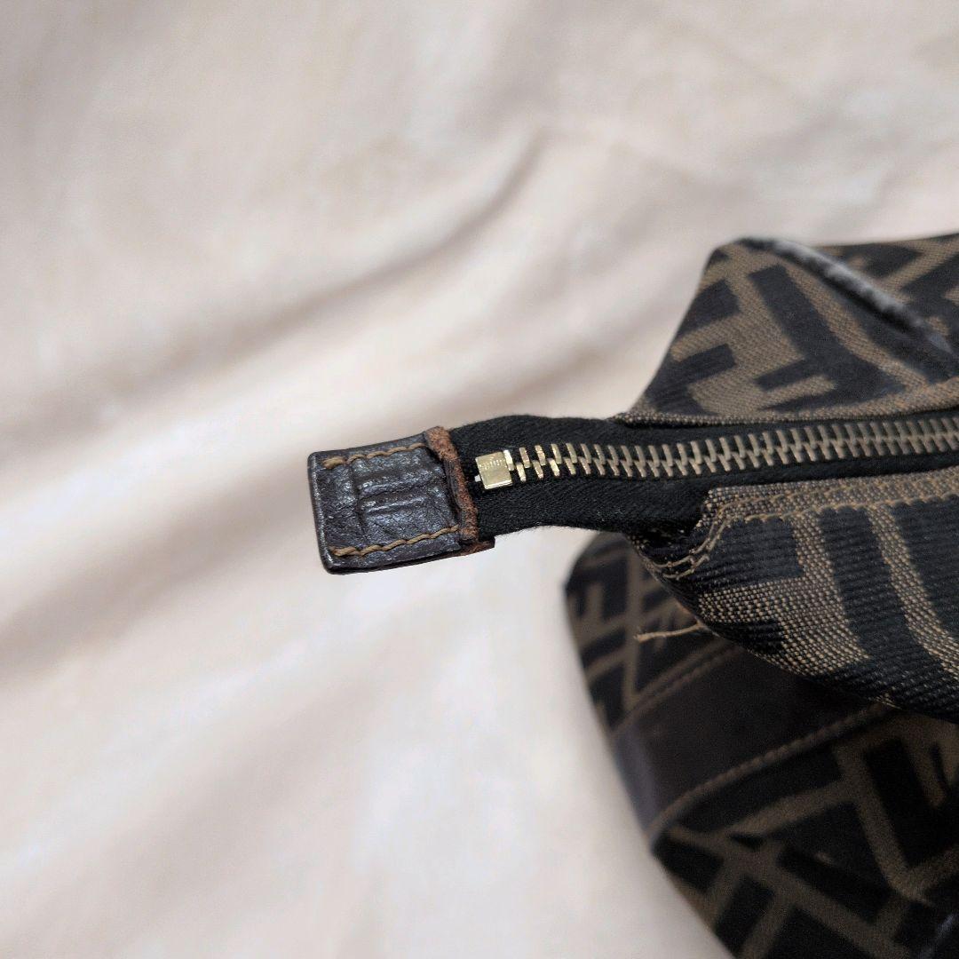 状態難 FENDI フェンディ ズッカ 柄バニティバッグ ブラウン 茶