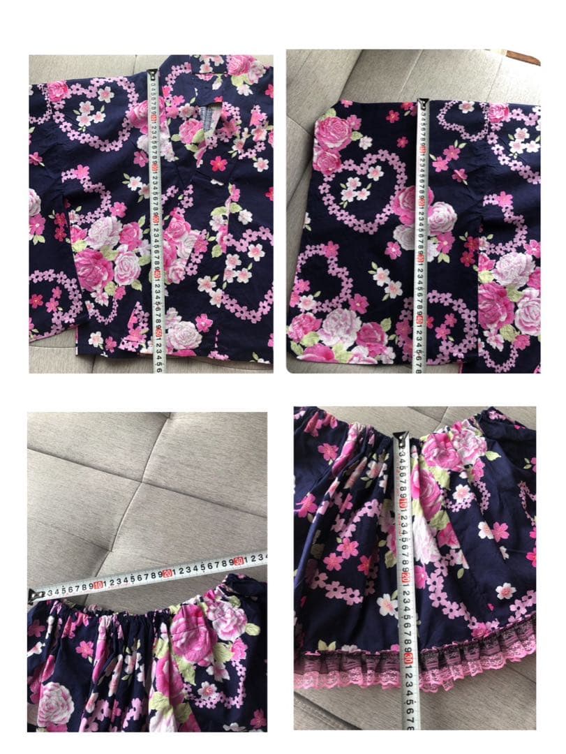 浴衣ドレス(花柄ラメ入り) 地雷、y2k、姫ギャル