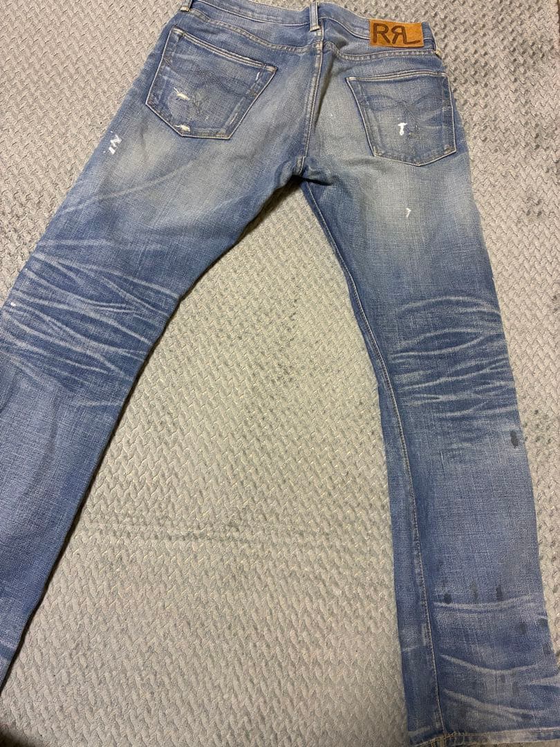RRL ライトブルーダメージジーンズ