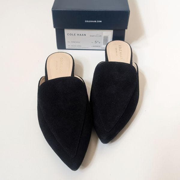コールハーン COLE HAAN ミュール ブラック スウェード 22.5 55