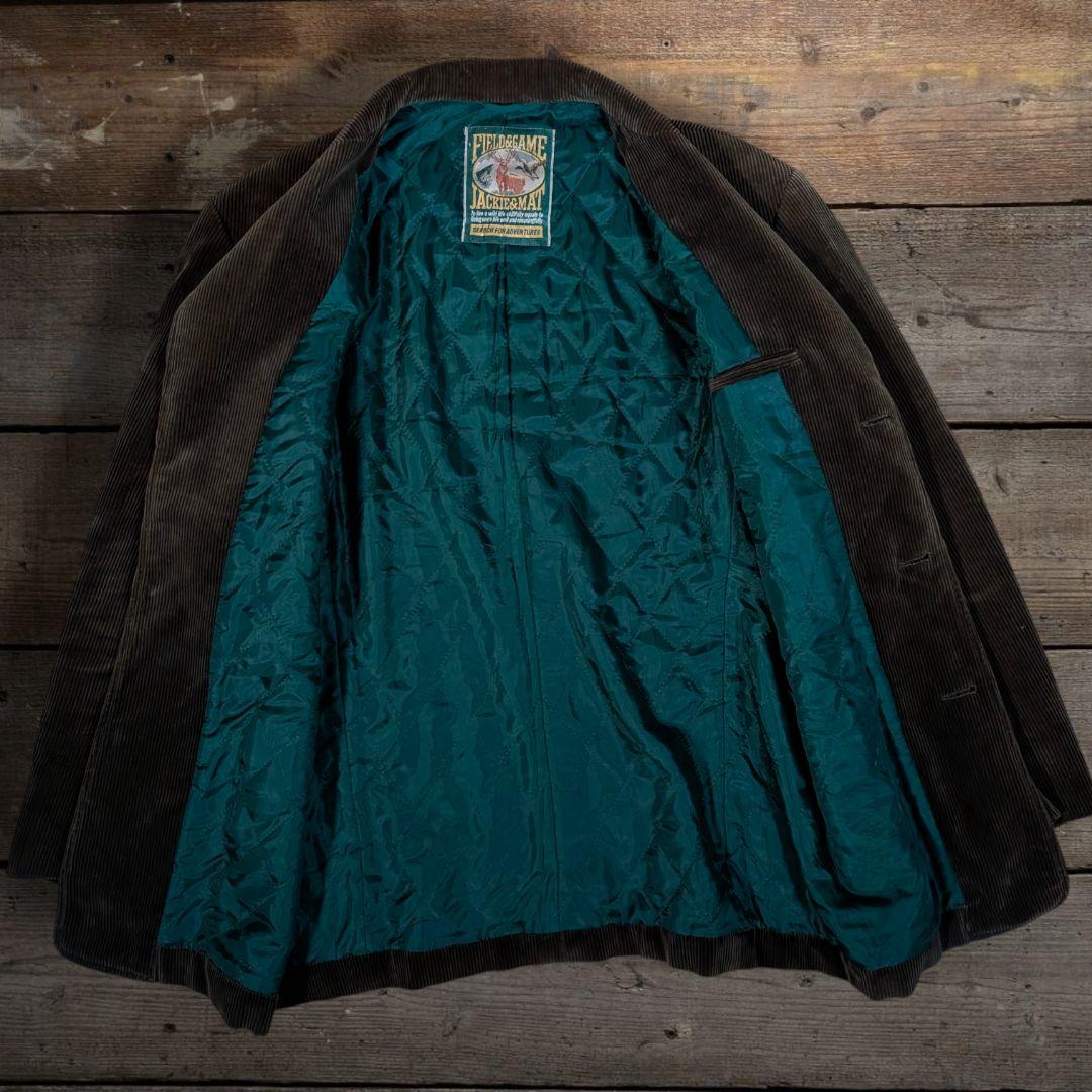 90s　コーデュロイ　テーラードジャケット　エルボーパッチ　スエード　ブラウン