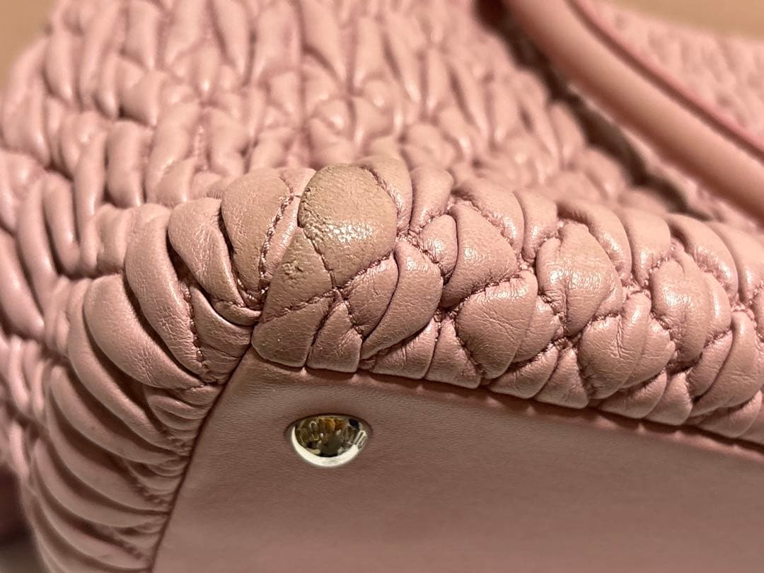 miumiu ナッパクリスタル バッグ ピンク