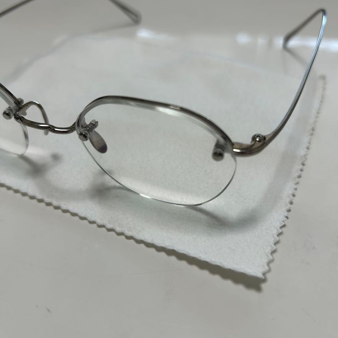 美品 ayame HEX RW メガネ アイウェア シルバー リムレス