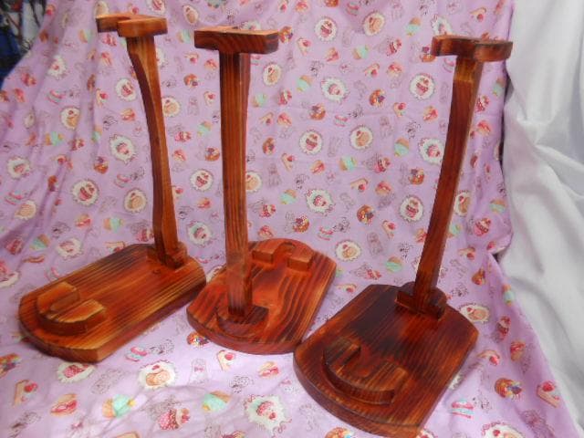 新品未使用(送料無料)8.980円　木製三線台3個セット 折り畳み