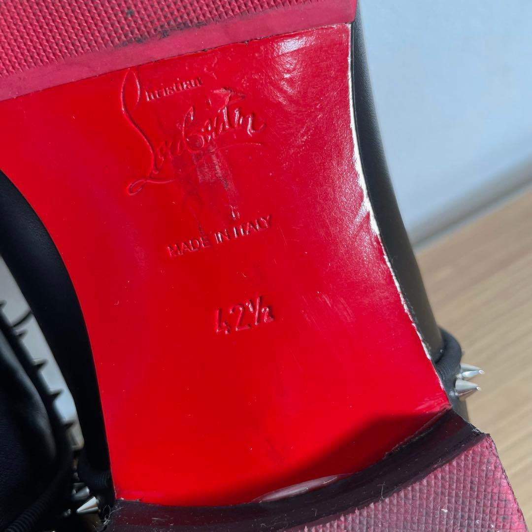 クリスチャンルブタン レザーシューズ ストレートチップ　スタッズ　黒 42.5