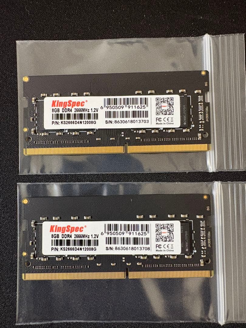 KingSpec 16GB DDR4 2666MHz メモリー 8GBX2