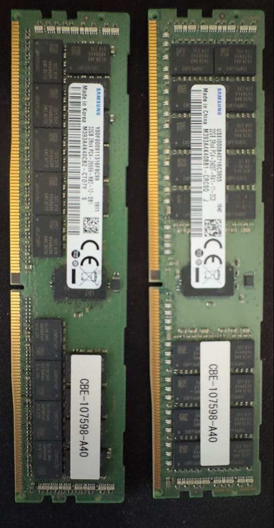 DDR4 ECC 64GB メモリーモジュール Samsung BUS 2400