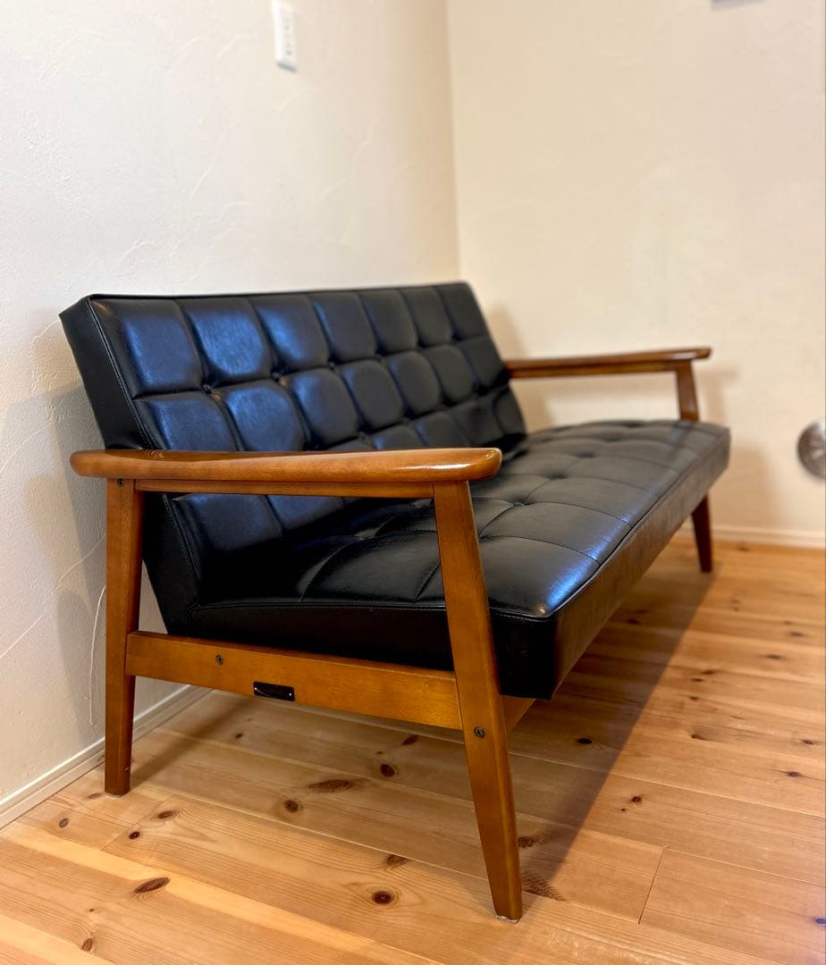 【送料込】カリモク60　Kチェア ツーシーター　ブラック