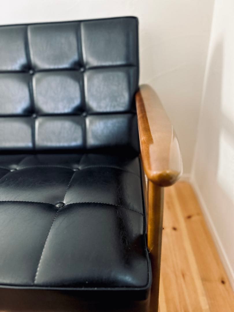 【送料込】カリモク60　Kチェア ツーシーター　ブラック