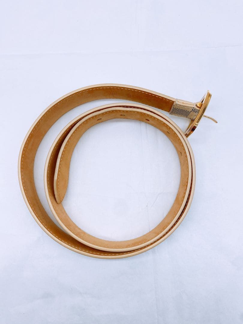 ヴィトン ベルト ダミエ アズール 95/38 白 M9730 サンチュール ①