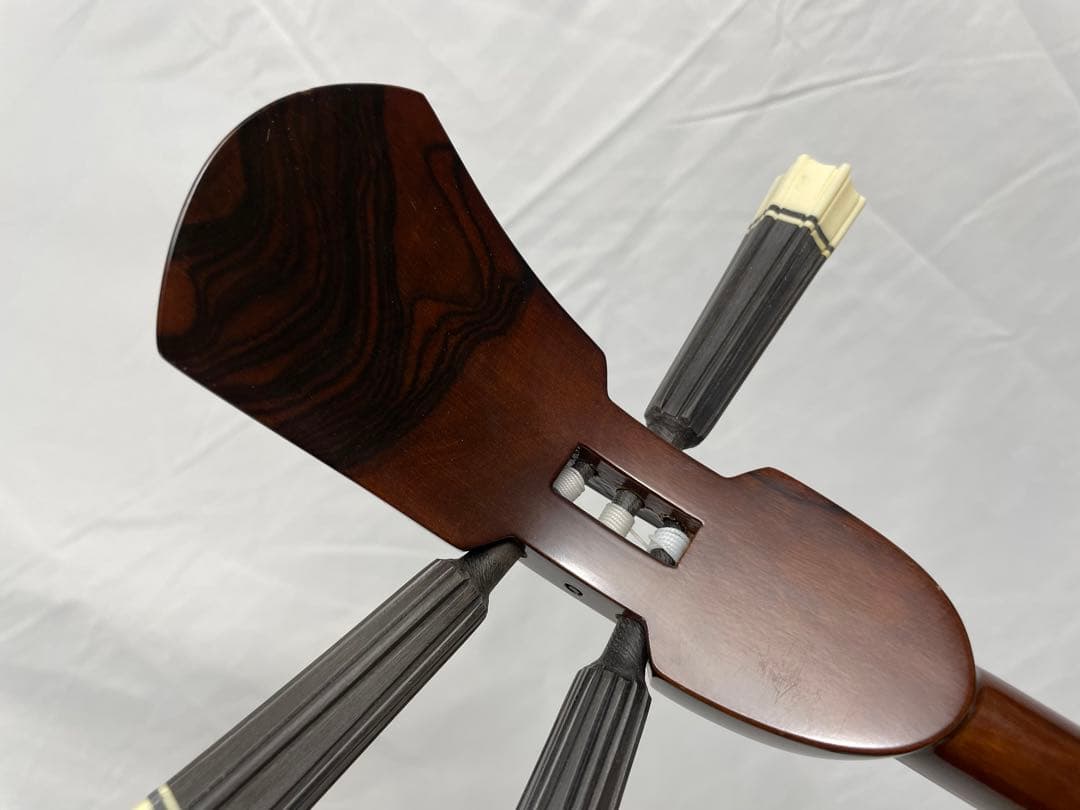 沖縄三線 宮古木工芸 本皮1枚張り 上等黒檀