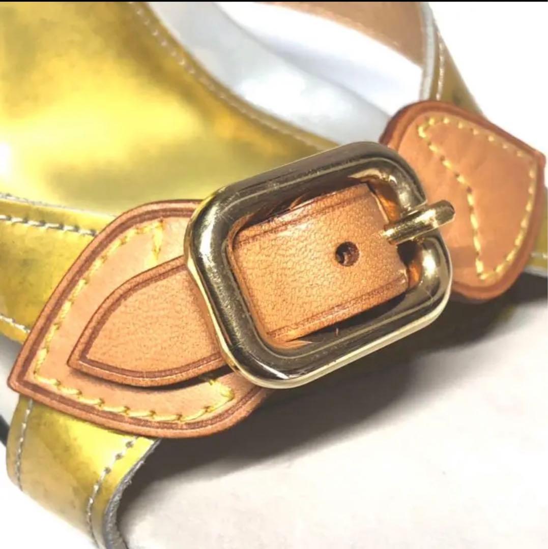 ルイヴィトン　ヴェルニ サンダル　ミュール　イエロー　エナメル　36 1/2