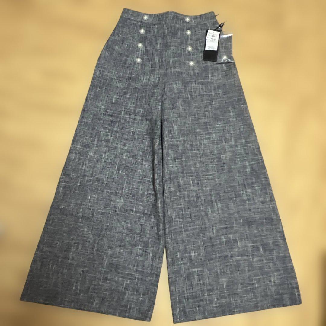 新品未使用！2023年　ツィードワイドパンツ 34