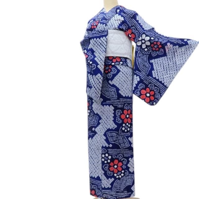 専用Y3481◆有松鳴海絞り 綿 仕付け糸付 手縫い仕立て 高級浴衣