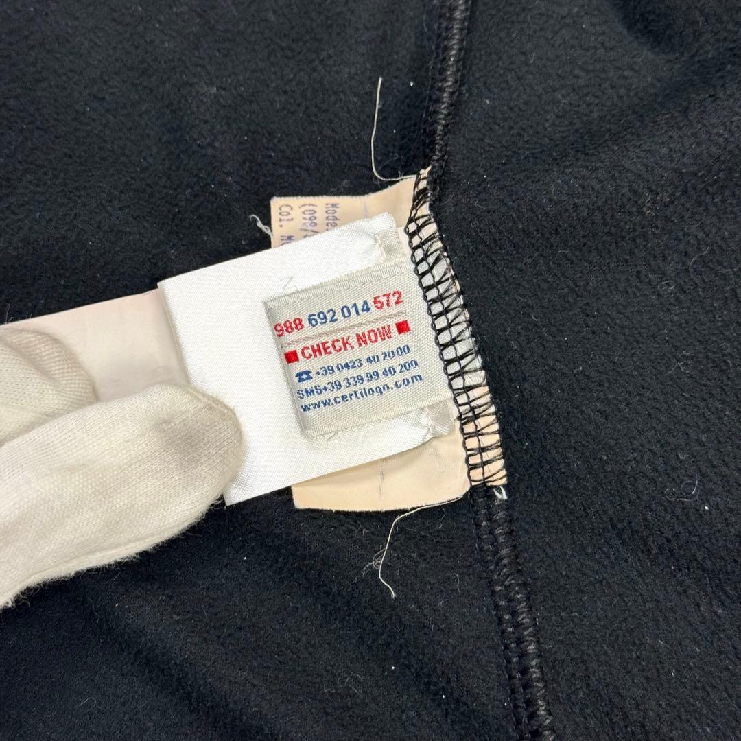 モンクレール ジップ フリース ニット ジャケット ワッペン ハイネック 黒 S