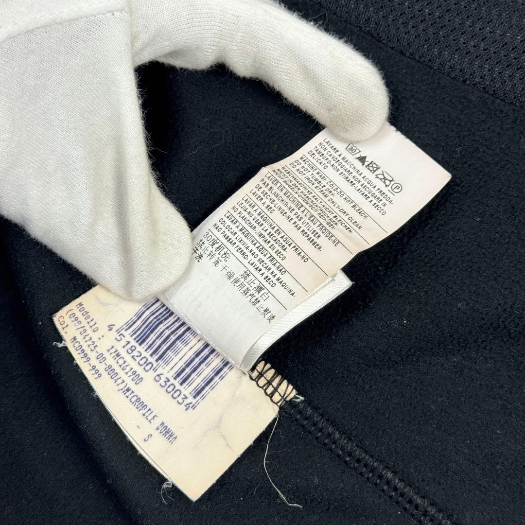 モンクレール ジップ フリース ニット ジャケット ワッペン ハイネック 黒 S