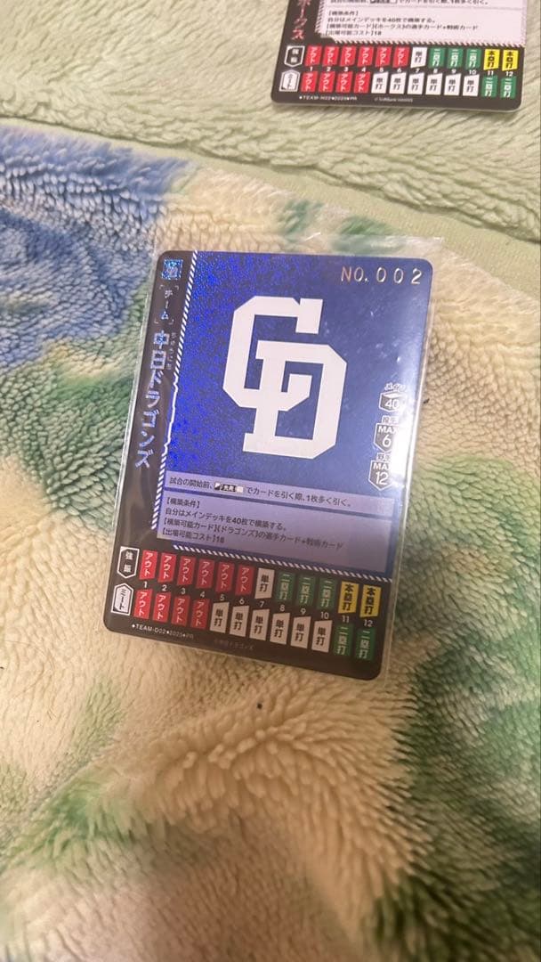 中日ドラゴンズ トレーディングカード NO.002