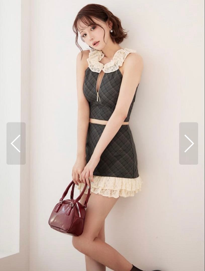 チェック柄フリルドレス Sサイズ