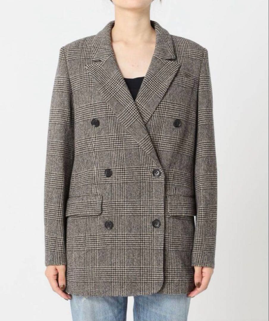 plageダブルブレスト チェック柄 ジャケット