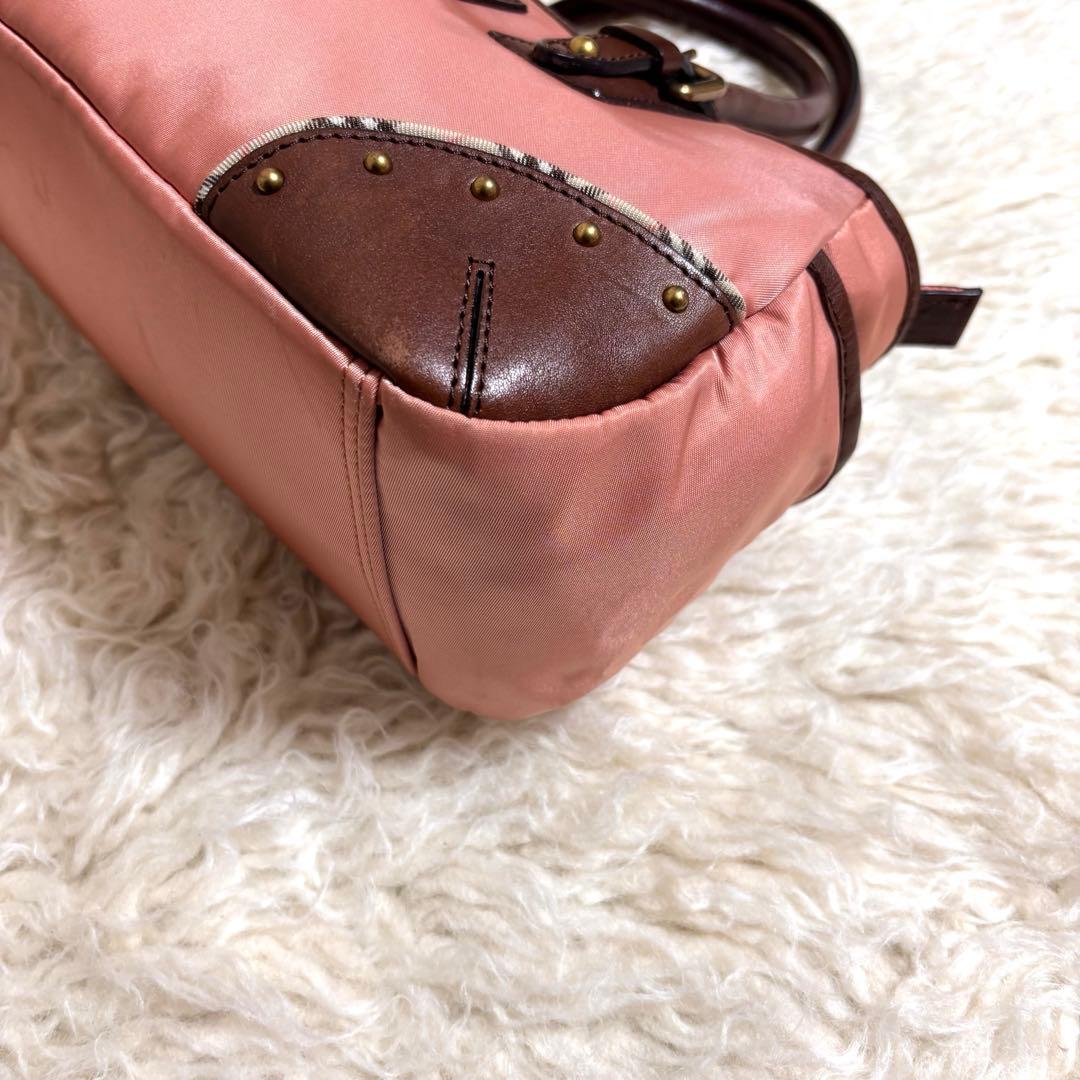 【極美品】バーバリーブルーレーベル　ハンドバッグ　レザー　スタッズ　稀少