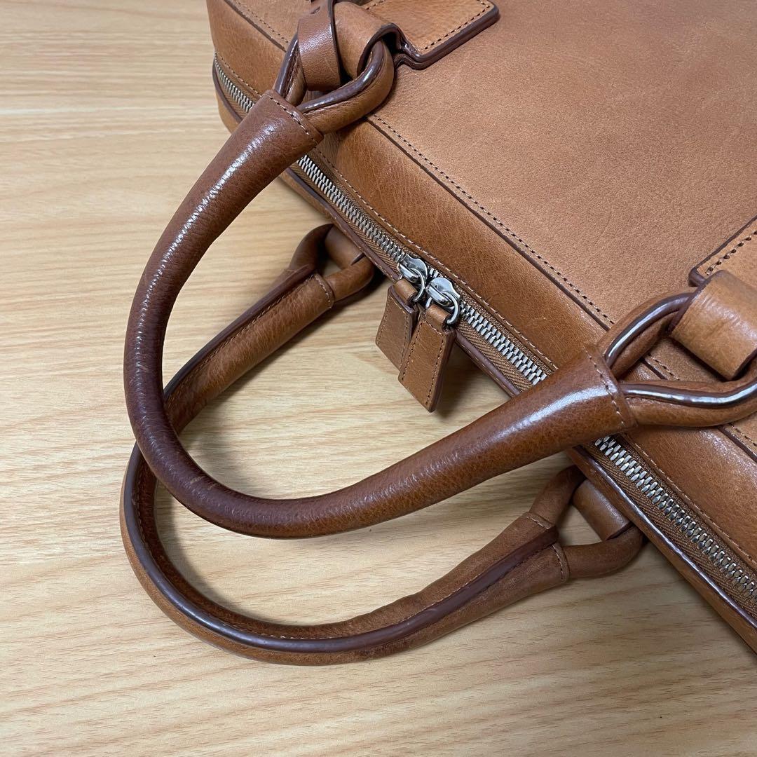 ダンヒル　ビジネスバッグ　ブリーフケース　キャメル　レザー　L3J381T