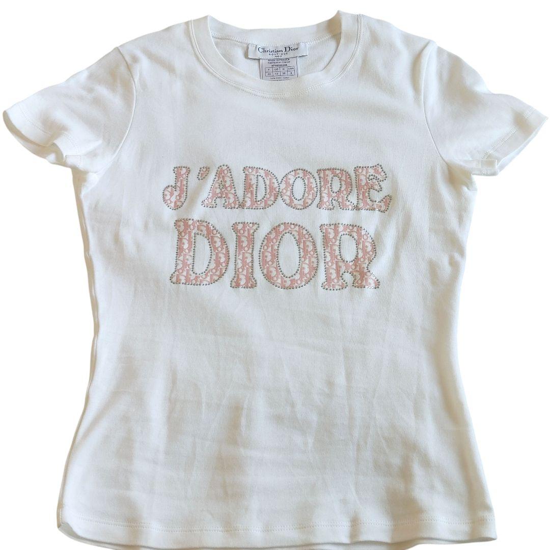 【美品クリスチャンディオール　J'ADORE DIOR Tシャツトロッターピンク